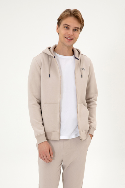 Men's Regular Fit Stone Embossed Knitted Cardigan 50313755-Vr049