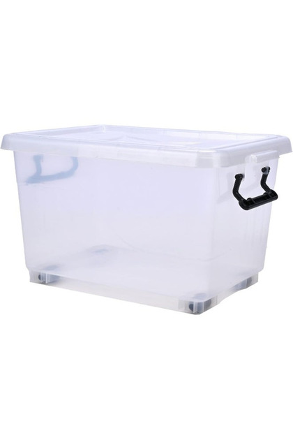Heavy Duty Clear Plastic Storage Box Trunk with Latching Lid (33L)