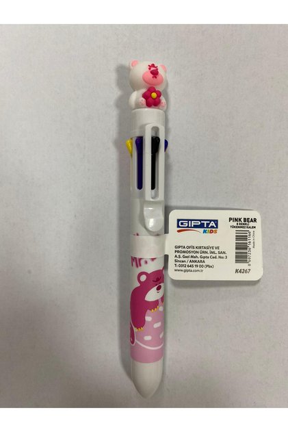 8 Colors Bear and Strange Animal Head 8 Colors Ballpen Multicolor Ballpen