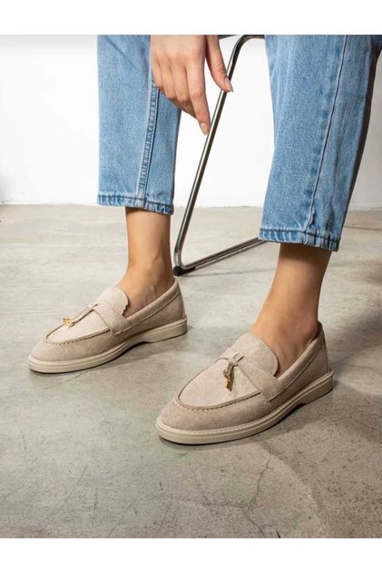 Loro Suede Leather Detail Loafer Lace-Up Casual Shoes