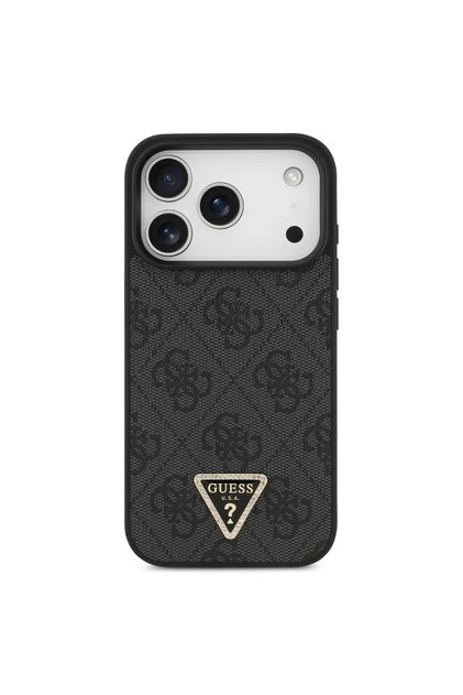 iPhone 17 Pro Max Compatible Case Licensed M-Safeli Stone Triangle Logo 4g Patterned Cover Black