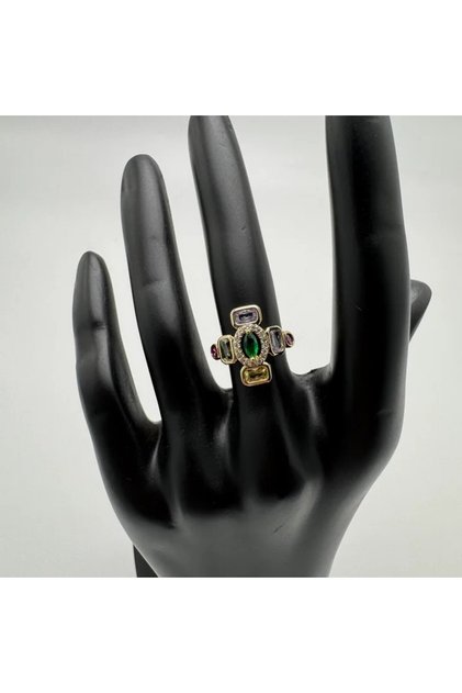 Seven Elements Colored Stone Ring - Gold