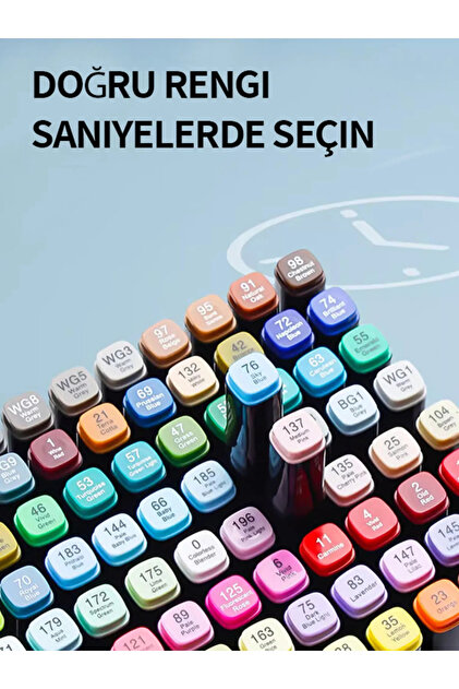 MAVIGOK 168 Renkli Çift Uçlu Kalın/İnce Uçlu Keçeli Marker Seti