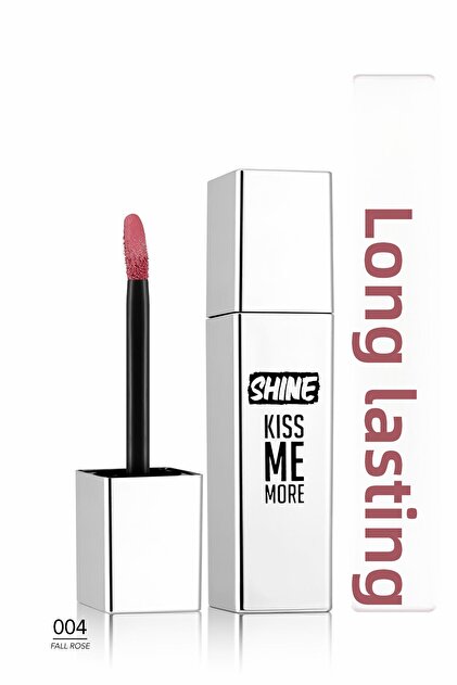 Shine Kiss Me More Lls - Dark Rose Glossy Liquid Lipstick - 004 Fall Rose - 8682536083737
