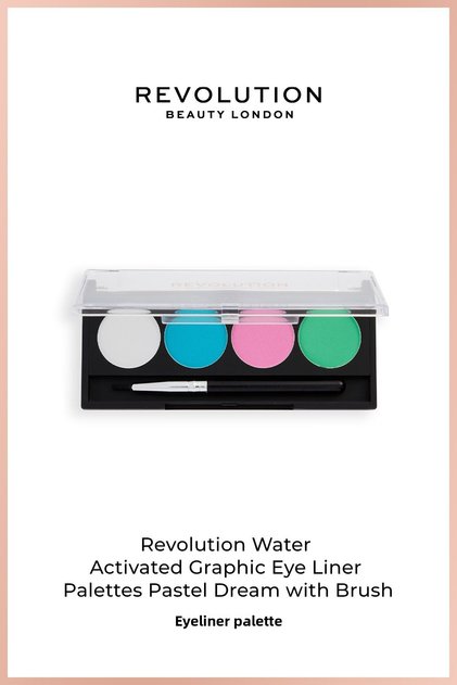 Water Activated Graphic Eye Liner Palettes Pastel Dream with Brush - Eyeliner Palette