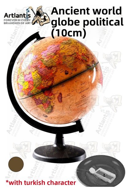 Earth Globe 10cm Political 1Pcs Desktop Political World Globe Geography Classroom Educational World with Pencil Sharpener