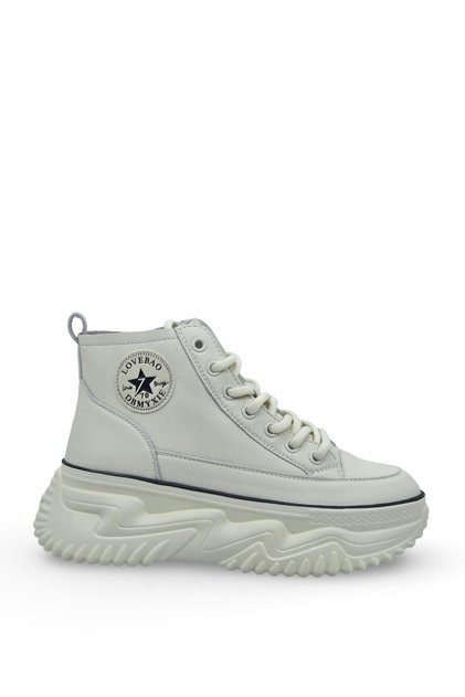 GML Gınza Taban Yüksek Bilekli Kadın Spor Sneaker Beyaz