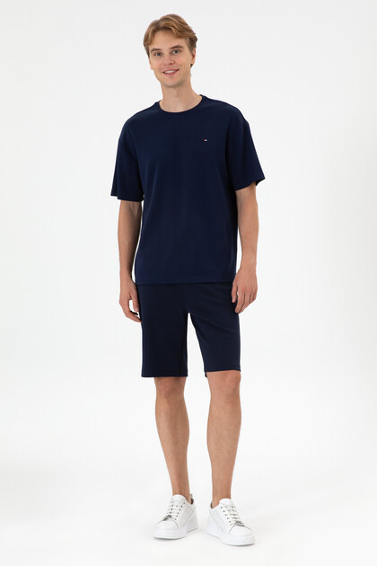 Pantaloni scurți tricotați bleumarin pentru bărbați 50307310-VR033