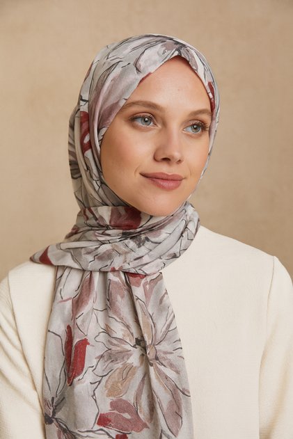 Flower Pattern French Silk Shawl 70X180Cm