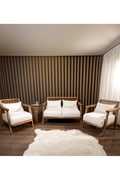 MERLİN Koltuk Takımı İkili Koltuk+ İki Berjer + Yan Sehpa (Salon, Balkon, Ofis Mobilyası)