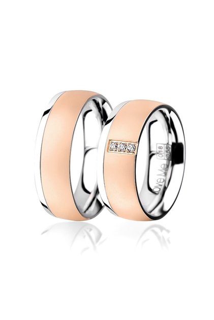 Love Me Brand 8mm Never Tarnish 1St Quality Rose White 2 Colors Steel Wedding Ring Lm-018R