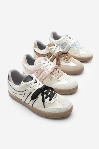 Marjin Kadın Sneaker Retro Çift Bağcıklı Spor Ayakkabı Forden Taba