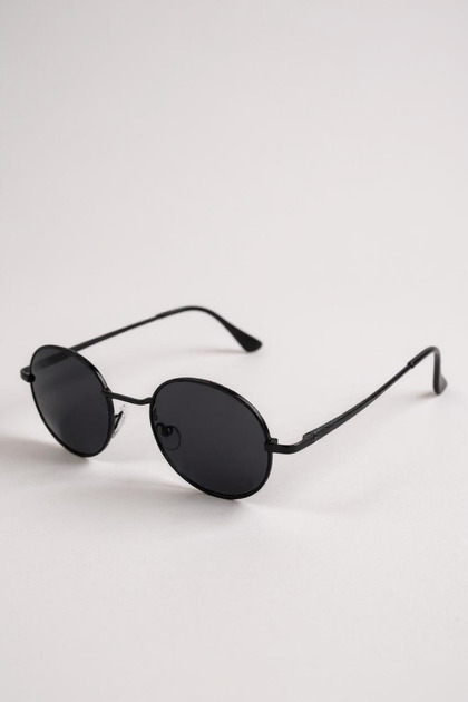 Unisex Ellipse Black Sun Glasses