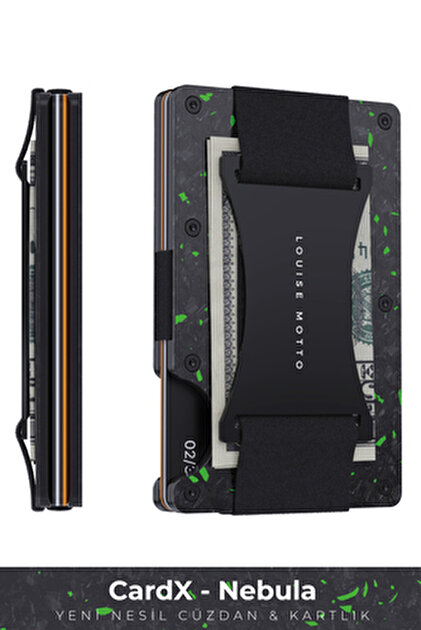 Louise Motto Cardx - Dark Wave Strap - Karbon Fiber Cüzdan