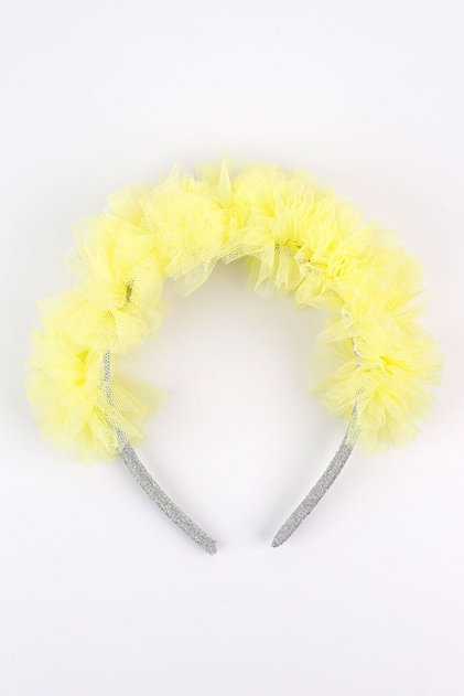 Glitter Girl's Crown with Yellow Tulle Detail