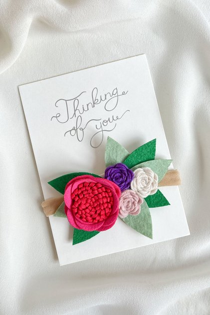 Fuchsia Flower Garden Felt Headband