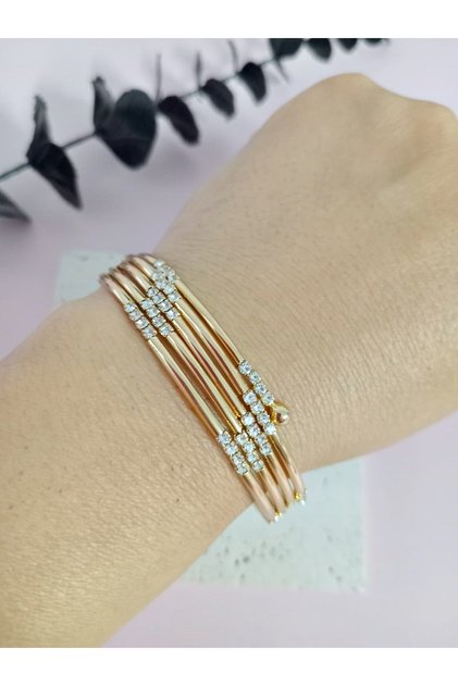 Gold Taşlı Dolamalı Kadın Bileklik