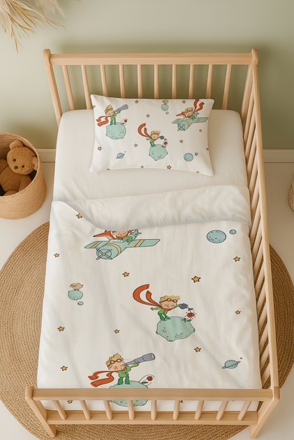 Küçük Prens Çocuk Ve Bebek Beşik Nevresim Takımı Çarşaflı Tlabn-308