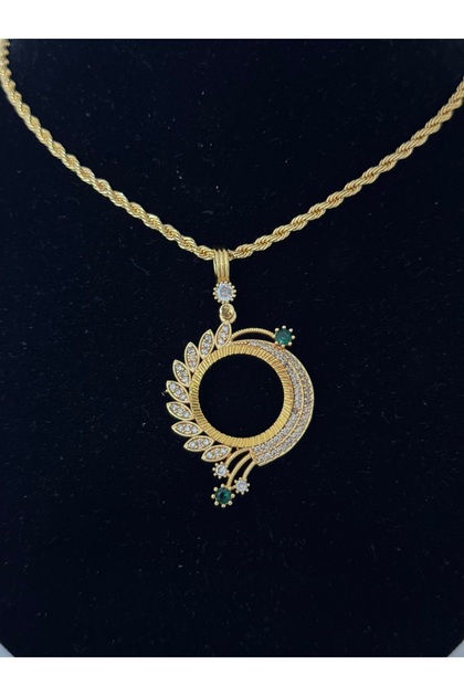 Medusa ÇEYREK Altın Çerçeveli Kolye (Altın Kaplama)