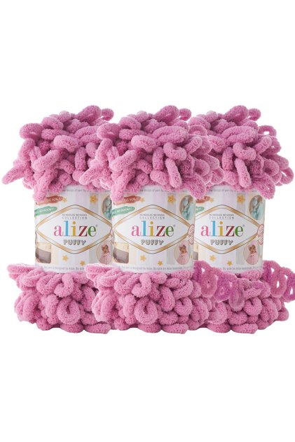 Puffy 3 Pack Hand Knitting Yarn - No Needles - 100g X 3 Pieces - Color No: