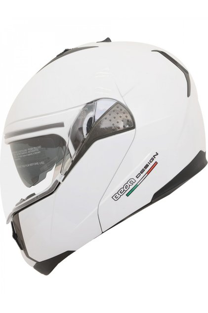KASK ÇENE AÇILIR GÖZLÜKLÜ BEON BEYAZ [ S ] (57684)
