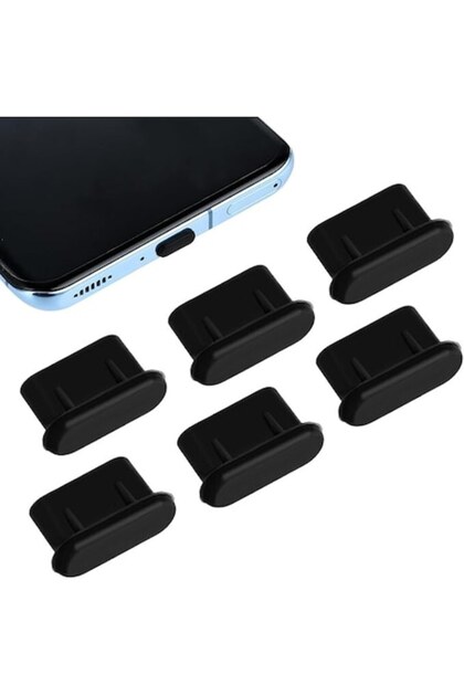 Set 6 capace pentru protejarea porturilor USB-C și AUX, SA&SO General Store®, negru