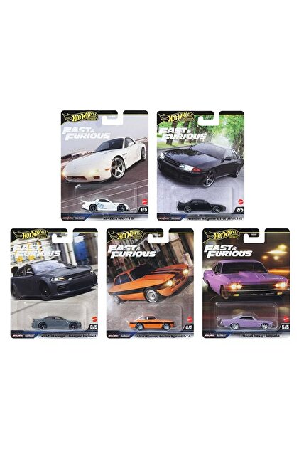 HOT WHEELS Premium Fast & Furious 5'li Diecast Araba Seti – RX-7