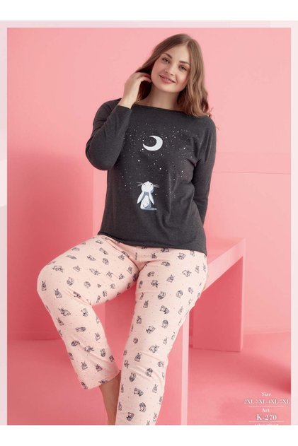 Set de pijamale din bumbac material elastic mărime mică, mărime mare, supradimensionată