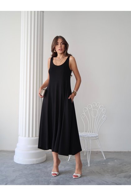 Women's Serena Cotton Modal Fabric Maxi Summer Dress with Piece Pockets