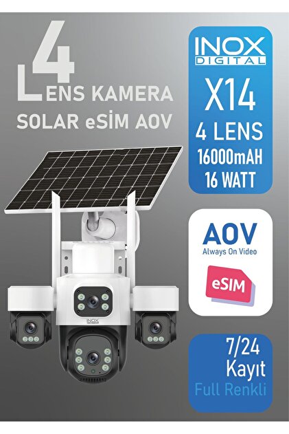 Genel Markalar X14 SİMLİ SOLAR 7/24 KAYIT 4 LÜ KAMERA - Fiyatı