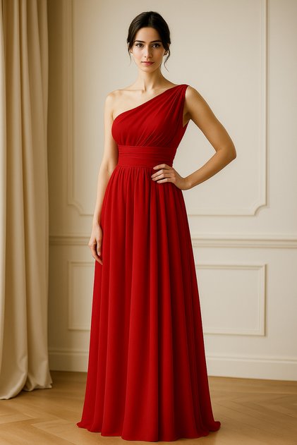 Rochie de seară din tul cu un singur umăr