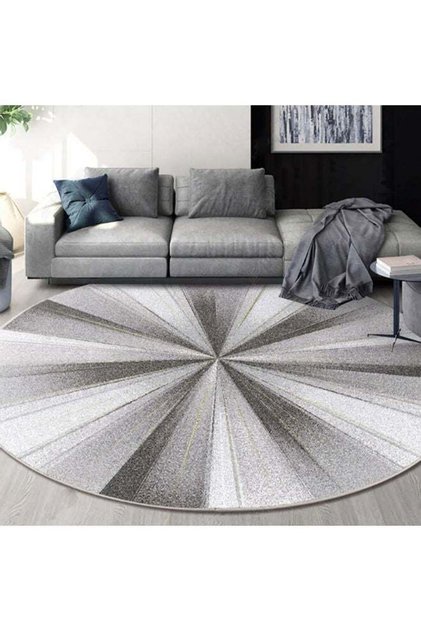 Decorative Anti-skid Round Mat Polyester Multicolour 120x120cm
