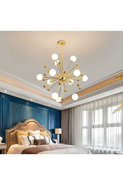 Lustra LED JIJU® Cu 11 Bile Modern Gold G9 X11