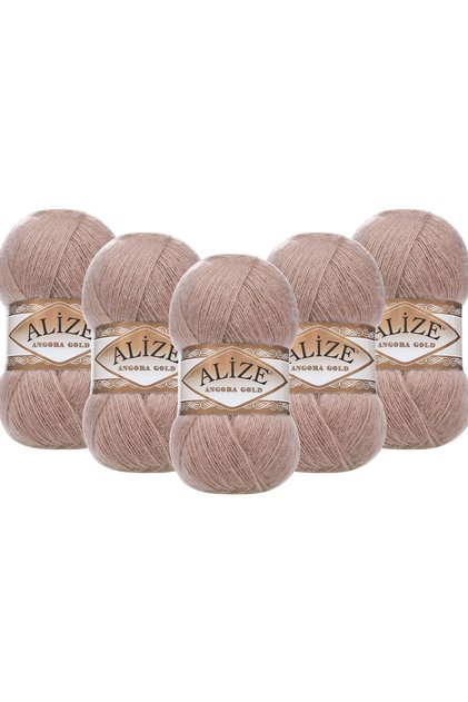 Angora Gold 5-Pack Hand Knitting Yarn 100g x 5 Pieces - Color Code: 542 - Tree Bark