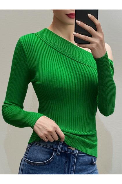 New Season Shoulder Detail Trend Knitwear Badigreen