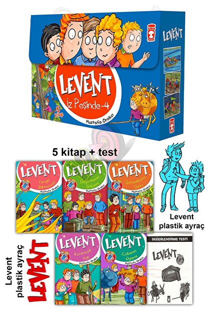 Timaş Çocuk Levent İz Peşinde 4 Hikaye Seti (5 Kitap) (8 yaş ve