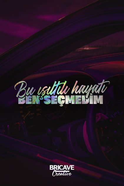 Bu Işıltılı Hayatı Ben Seçmedim Yazı JDM Araba-Motosiklet Cam Etiket Sticker 22x6,2cm