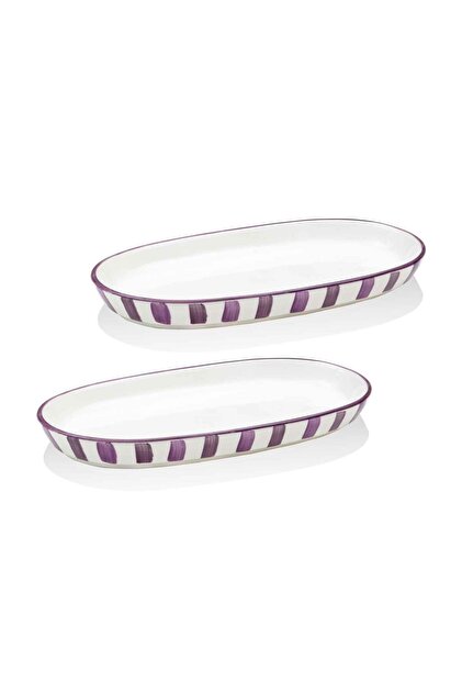 Joy Oval Service Set of 2 Purple 14X26X3 cm