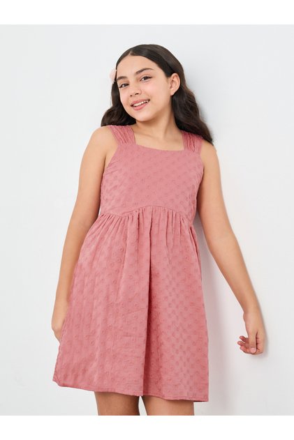 Girls Broderie Sleeveless Dress