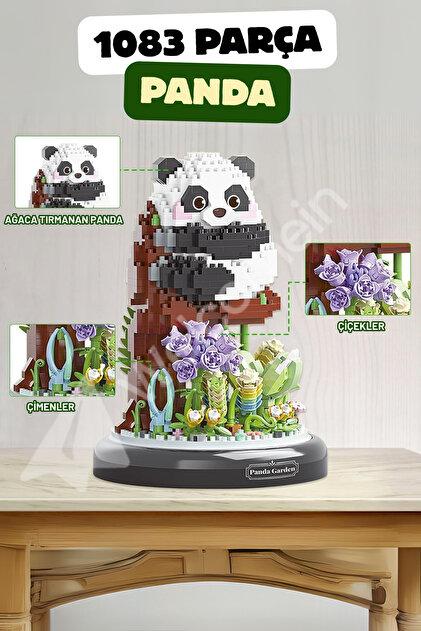 welcomein 1083 Parça Panlos Fanus Panda Lego Uyumlu Yapı Blok