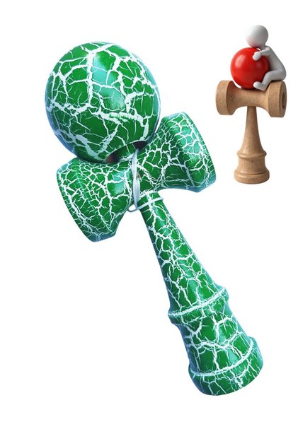 Kendama profesională, bilă de lemn, fisură + autocolant pentru telefon, 130KD