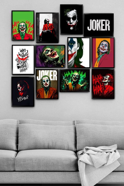 Joker Batman Gotham DC Kötü Adam Çizgi Roman Film 12 Parça MDF Tablo Duvar Dekorasyonu