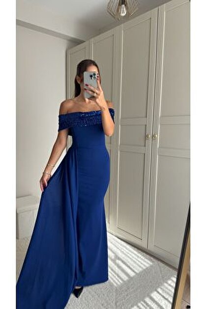 Sindimoda Mars Payetli Madonna Yaka Balık Abiye - Fiyatı, Yorumları