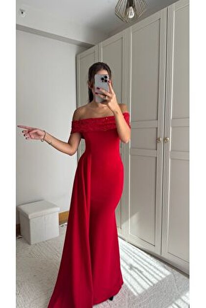 Sindimoda Mars Payetli Madonna Yaka Balık Abiye - Fiyatı, Yorumları