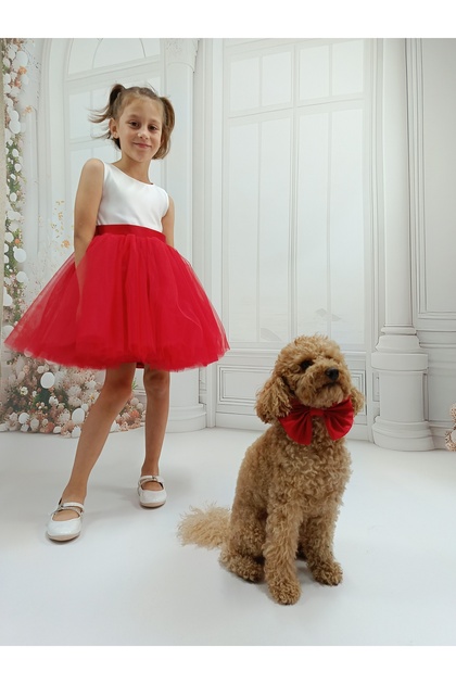 There Is a Model Red / White Graduation, Celebration Dress