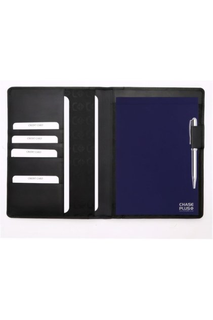 Leather Portfolio for Men and Women, Document File Folder Organizer Padfolio with A5 Note
