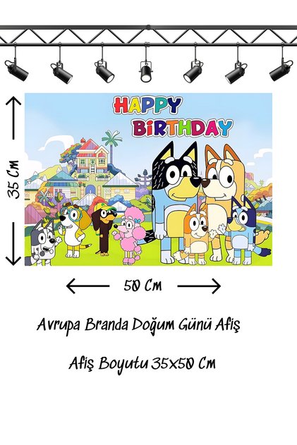 bLuey Temalı Doğum Günü Afişi
