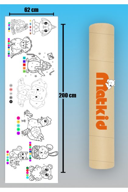 Coloring Paper with Numbers – Giant Wall Painting Poster Educational Activity for Ages 2-8, Colorful Activity