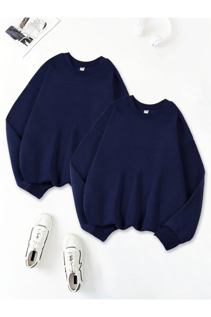 Unisex Unprinted Solid Color Crew Neck