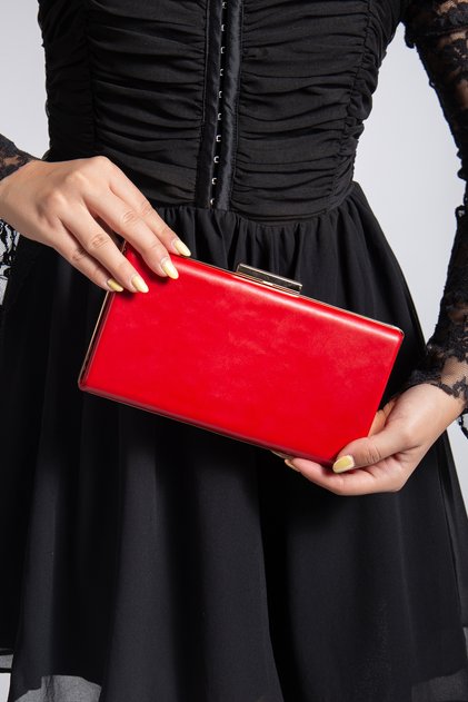 Women's Portfolio Box Red Skin Bag